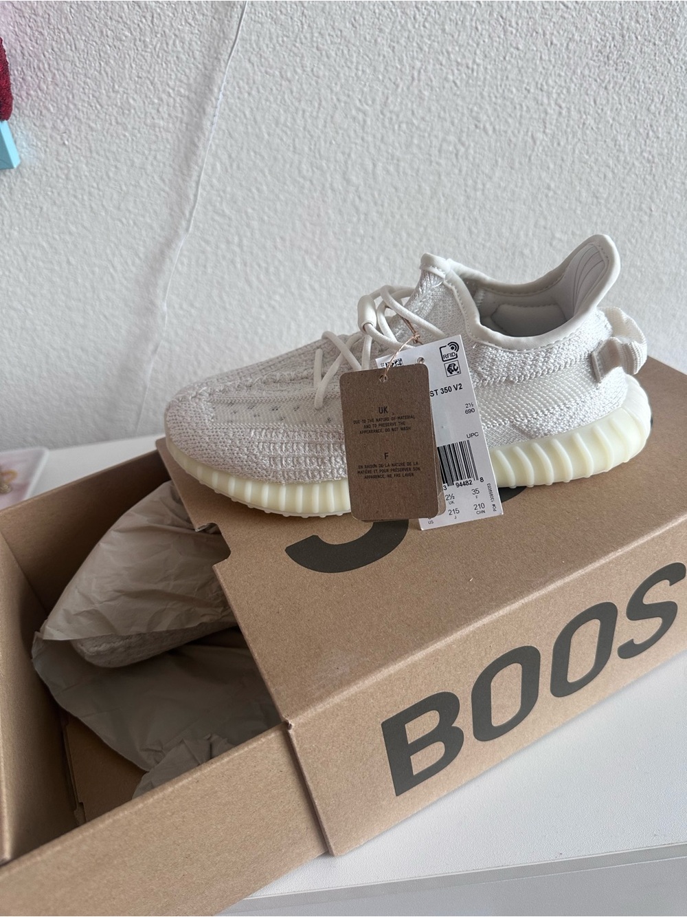 Yeezy Kids Cream White Knit Sneaker